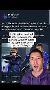 Justin Bieber declined Usher’s offer to perform alongside him at the Super Bowl halftime show.