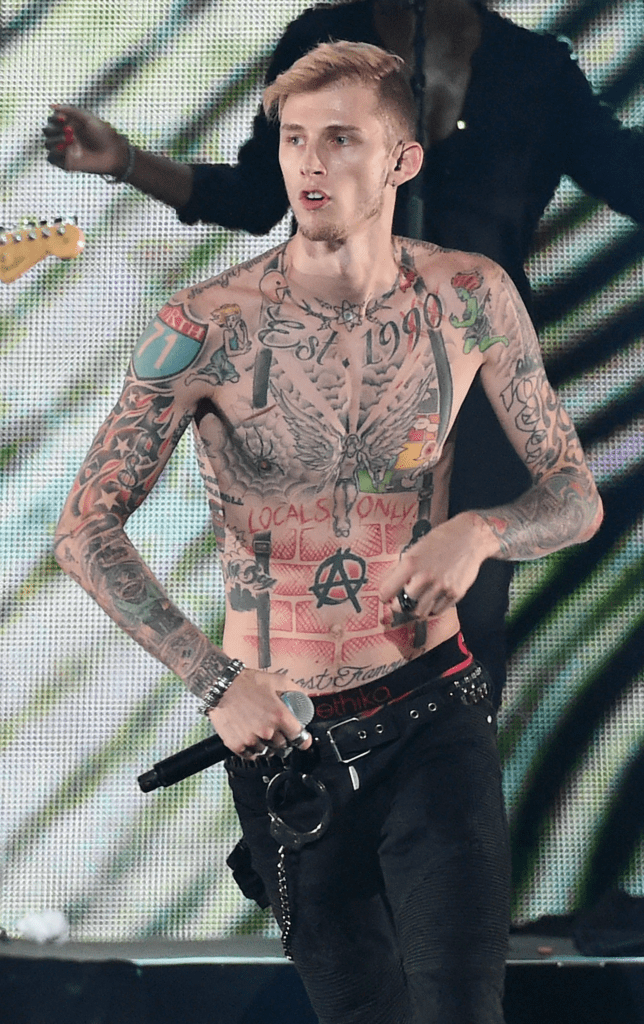 Machine Gun Kelly Topless Tattoo